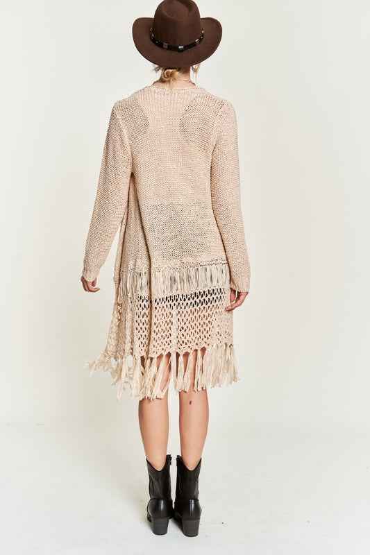 FRINGE KNIT CARDIGAN PLUS KRT1001 00d60855-8592-49b1-8c18-e090e9a46a2b