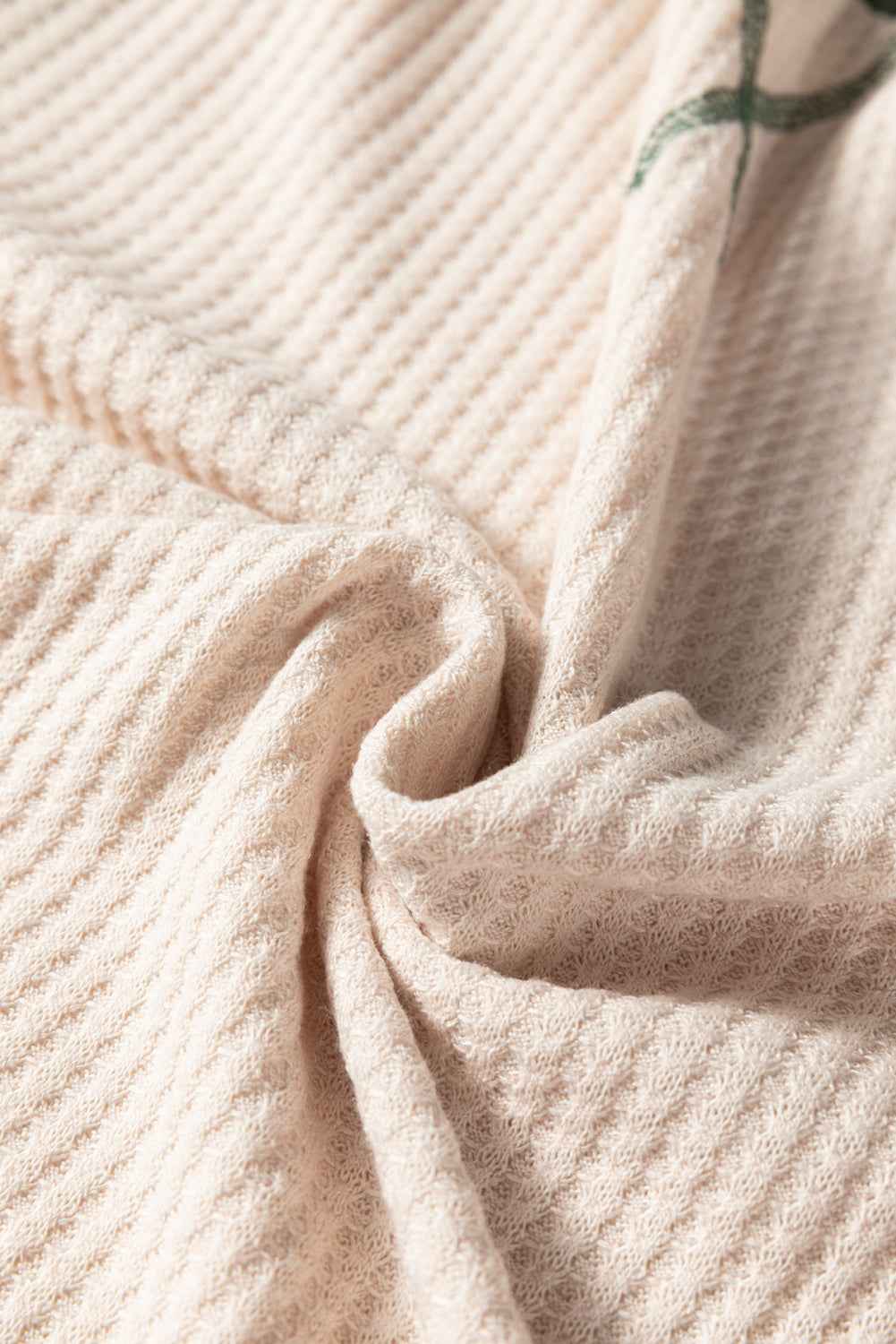 Mist Green Waffle Color Block Raglan Sleeve Top 014d4757b7a9ad0d