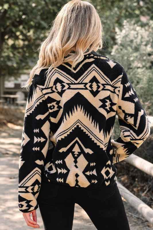 Western Aztec Fleece Half Zip Sweatshirt 01dfed4b-d78b-4a41-81db-f4f845450d34