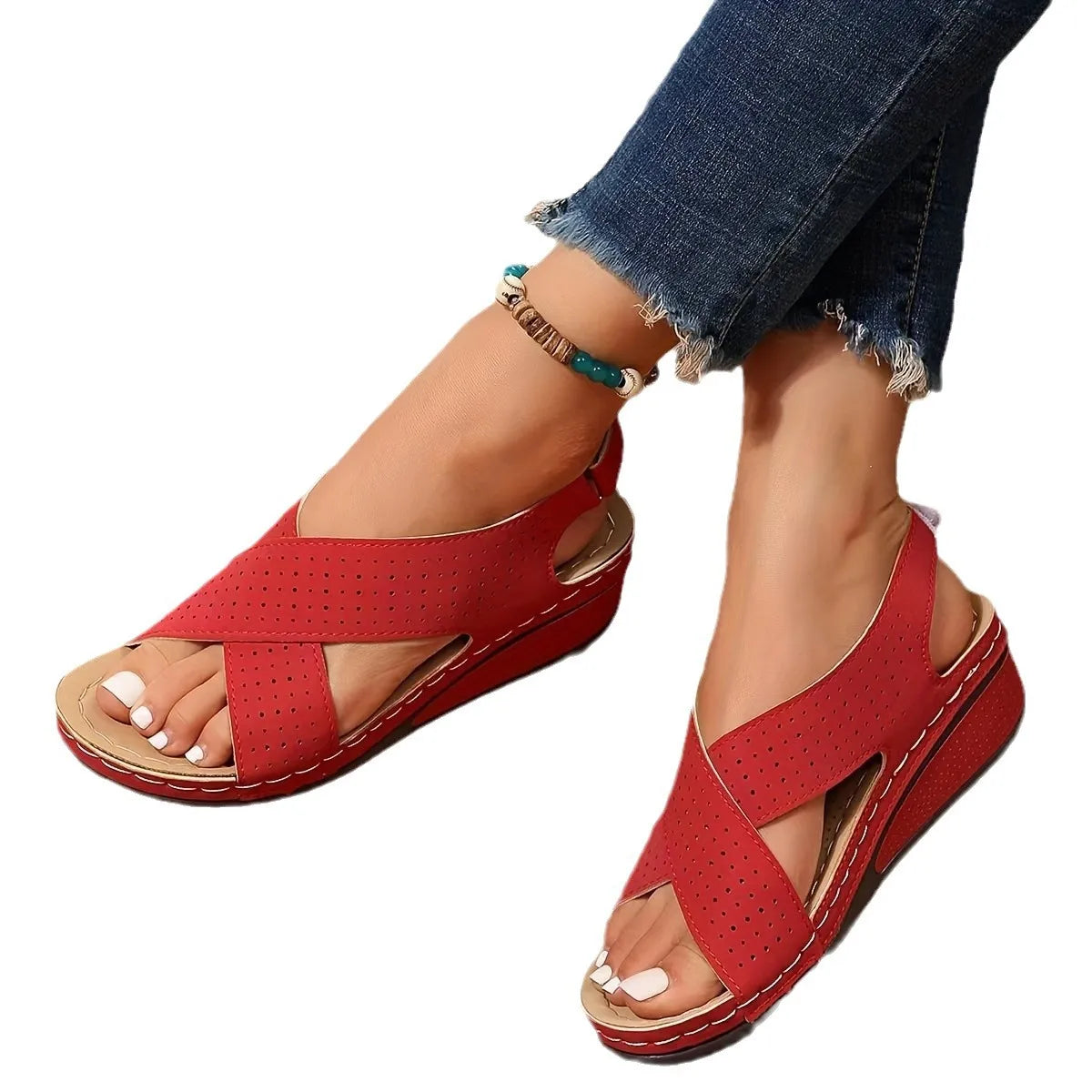 Criss-Cross Comfort Wedge Sandals 0320598772d84be194b9f553c7823033-Max-Origin