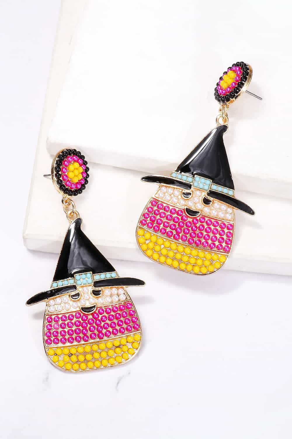 Witch's Hat Shape Synthetic Pearl Dangle Earrings 0353f314495048948437c2468ef880d6-Max