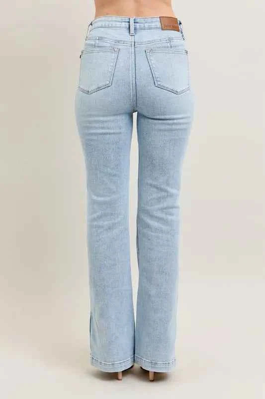 Judy Blue Full Size Tummy Control Vintage Wash Side Slit Slim Boot Jeans Plus Size 03bec2d7-204e-417b-8526-bbf4c166781a-Max
