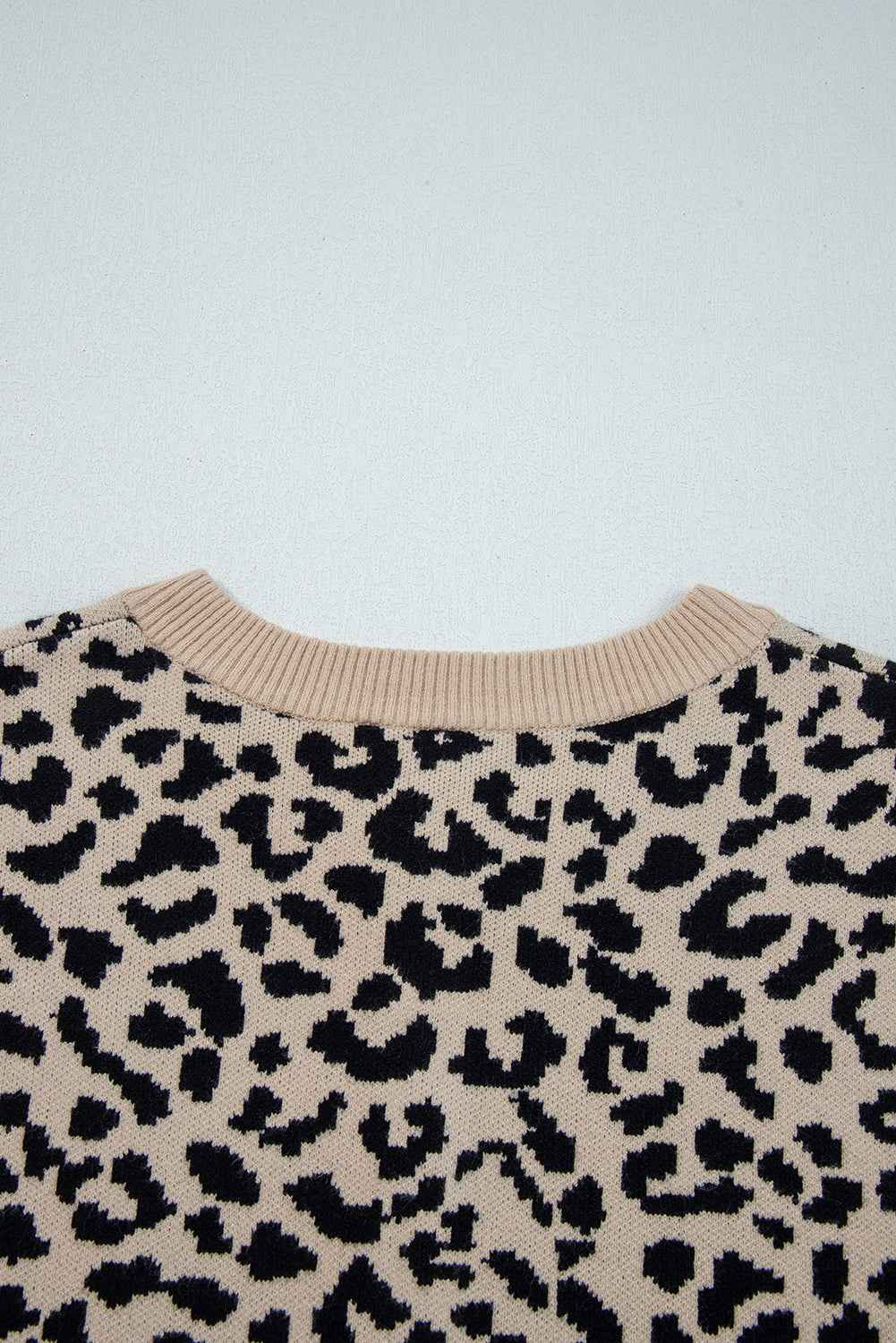 Black Leopard Drop Shoulder Knitted Cardigan 042f5b00e778706f