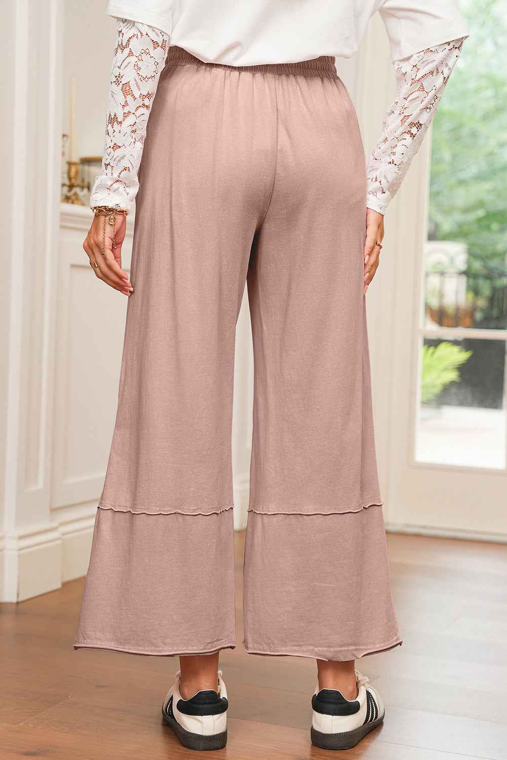 Buckskin Flower Patch Mineral Washed Cropped Wide Leg Pants 04fd9cb370b32e3d