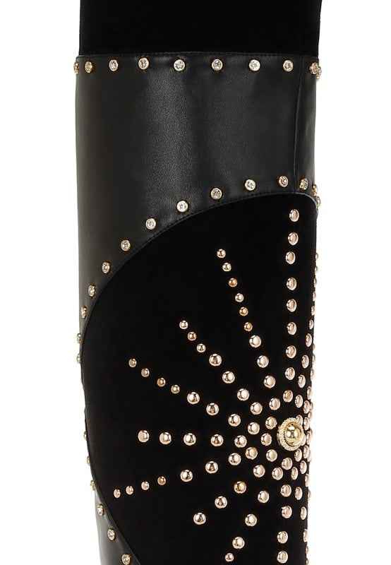 Medira Pointed Toe Embellished Stiletto Boots 05b10da2-f09d-4163-838f-5f3fb8aac80c