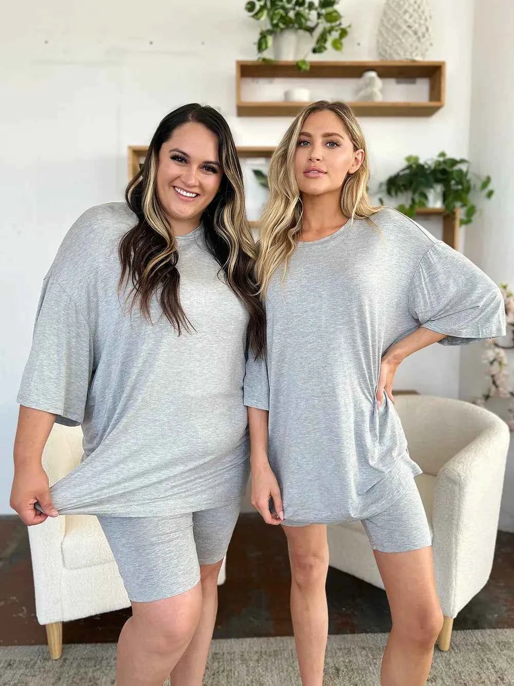 Basic Bae Bamboo Full Size Round Neck Drop Shoulder T-Shirt and Shorts Set 06848f6e-abda-4283-a61d-9c3186a5abc2-Max