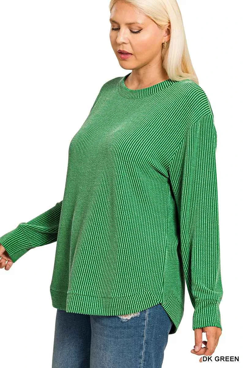 Zenana Full Size Raised Rib Round Neck Long Sleeve Top Plus Size 0723a2f4-91ef-4570-9599-478af3c88855-Max-Origin