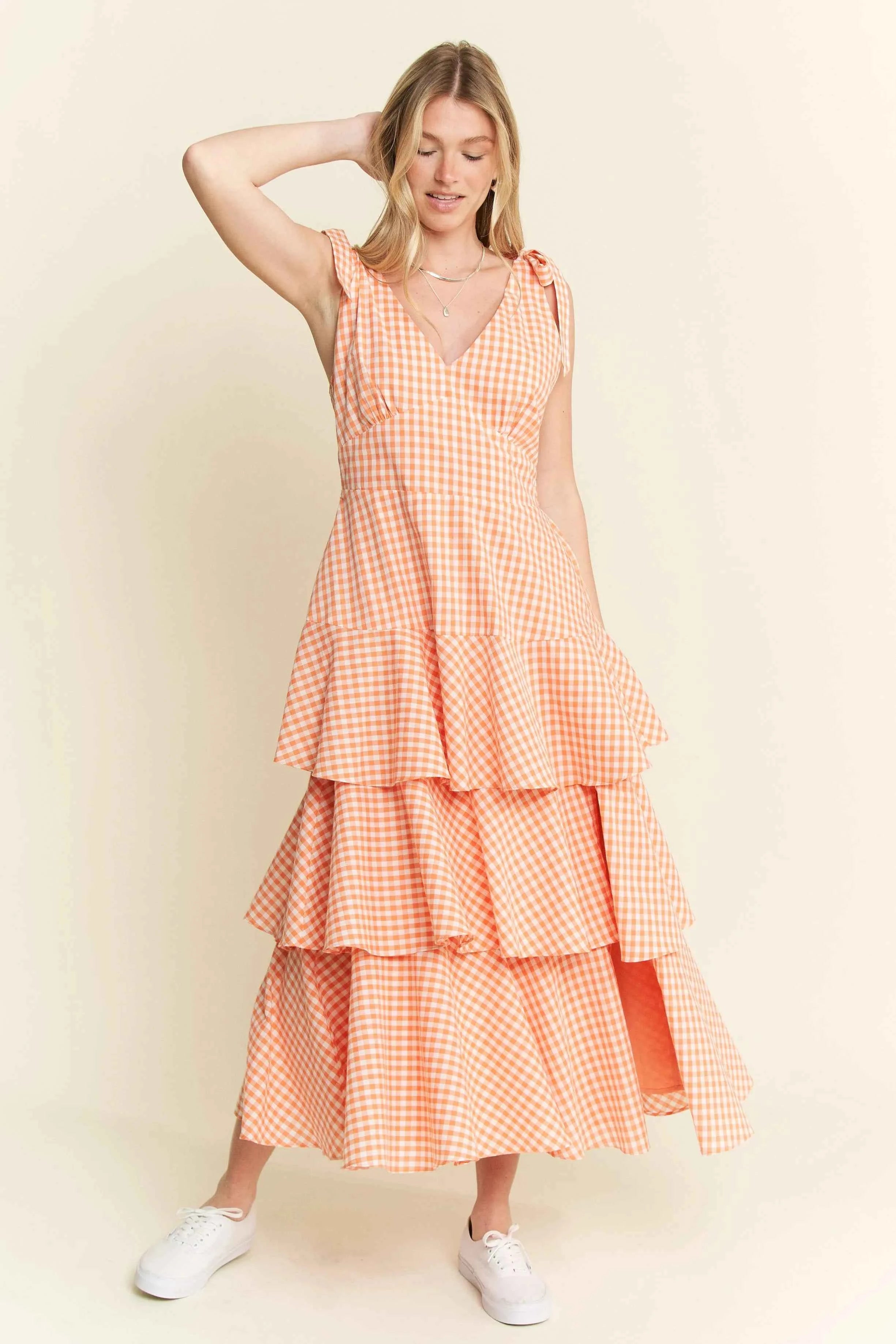 Jade By Jane Sleeveless Gingham Print Tiered Midi Dress 07d7618fce01404f8d54e02d79d58c48-Max-Origin