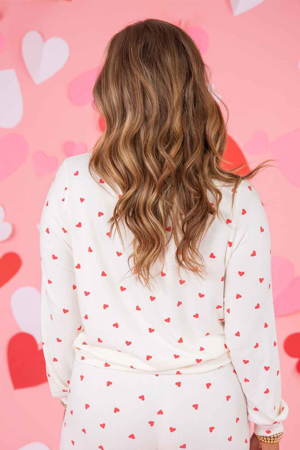Fiery Red Heart Print Long Sleeve Pullover and Pants Set 0816e52ac79ad0ca