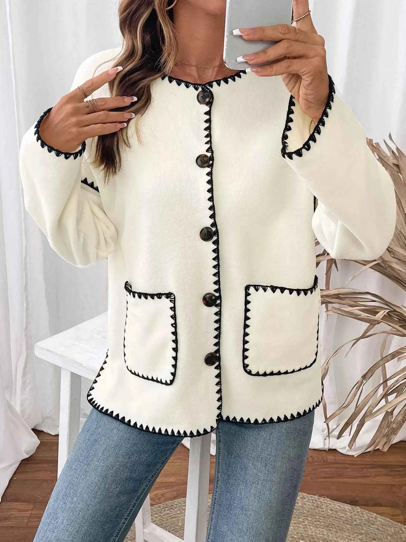 Contrast Trim Button Up Jacket 09a66404-e70f-47c4-bc6b-9eea658b9822-Max-Origin