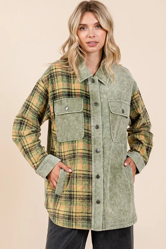 Mittoshop Plaid Button Down Drop Shoulder Jacket 0afdf4a6-d925-4e7b-ad31-812dd5743087-Max