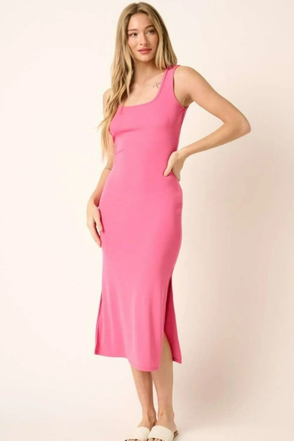 Mittoshop Side Slit Wide Strap Midi Tank Dress 0b20235b-133c-44d9-8000-439e8525e1fc-Max