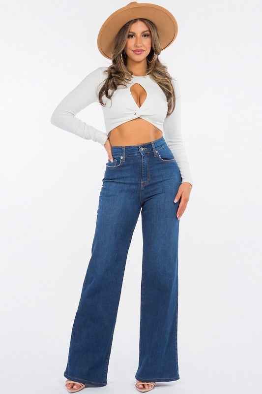 Olivia Wide Leg Jean in Dark Blue 0b7d4e61-7fc4-4383-843e-a44b565f0bf2