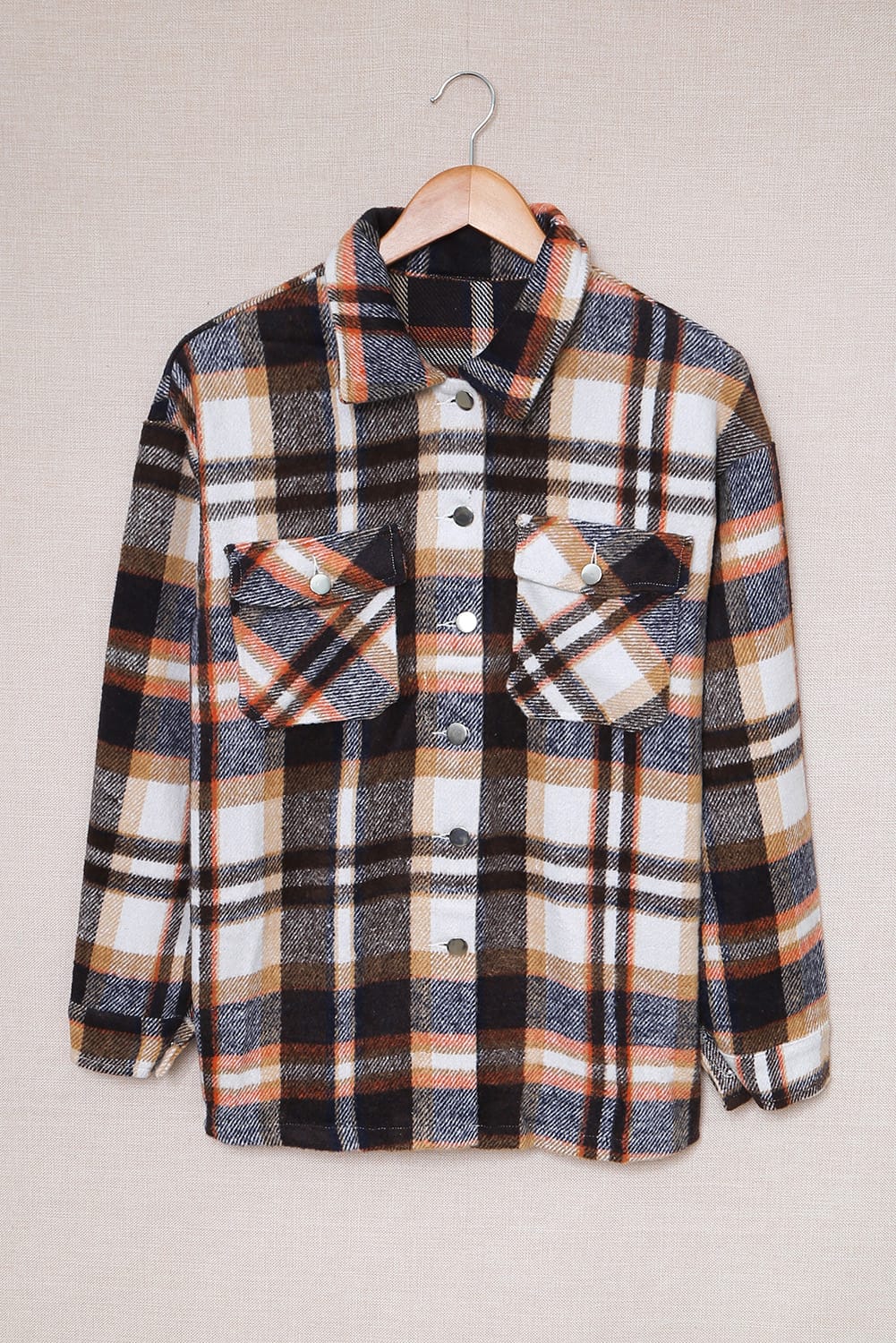 Red Plaid Button Front Pocket Shirt Shacket 0bb2208fd24a8ebe