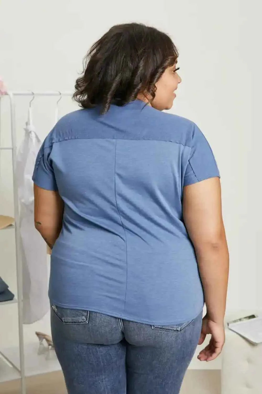 Sew In Love Full Size Exposed Seam Round Neck Short Sleeve T-Shirt 0cae4d46-bff1-41b9-9e83-4a8cba249baf-Max