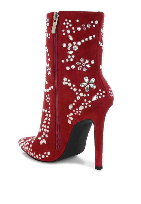 Dunari Diamante Embellished Microfiber Boots 0ee2a33f-a7dd-494f-8e15-916f7c2f8240