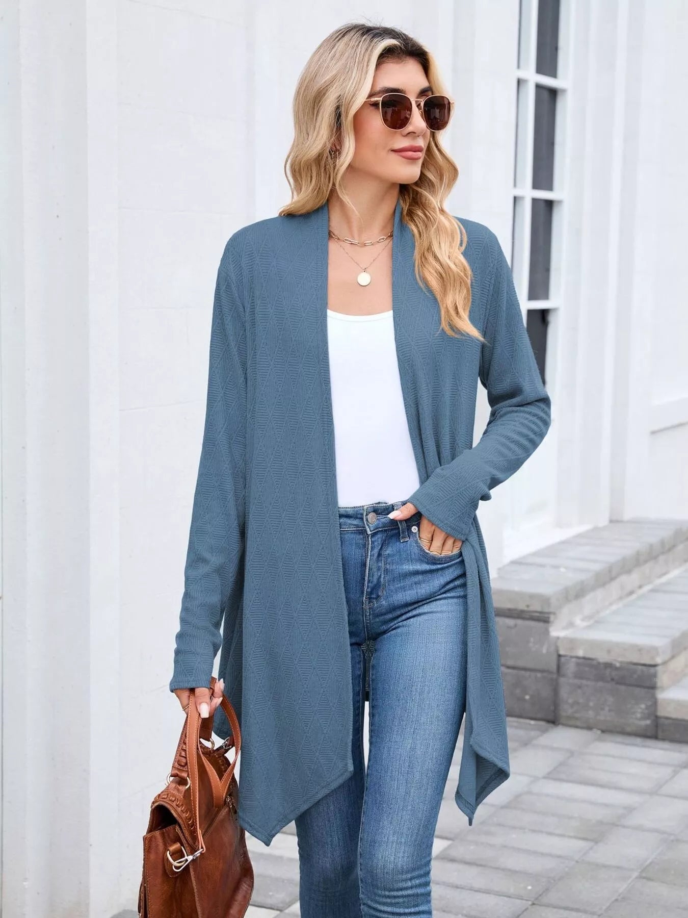 Open Front Long Cardigan Dark Blue 0f057f6ecaea466a989d44176ff6185b-Max-Origin