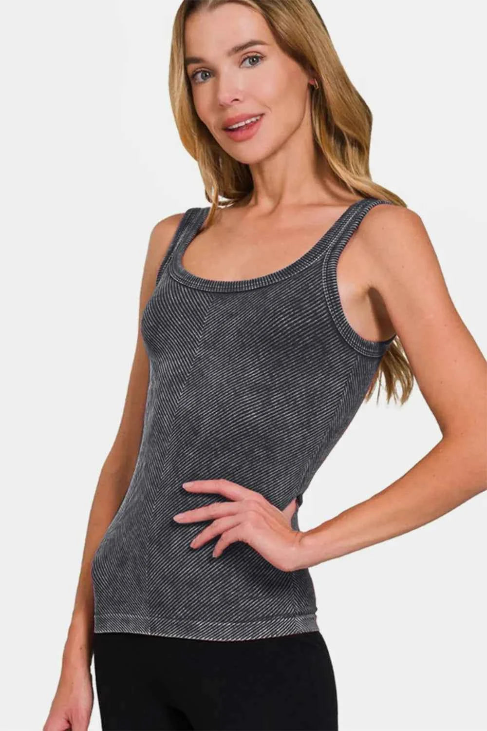 Zenana Ribbed Scoop Neck Tank 0f838488-139f-432c-afd6-43a3aa1367f6-Max