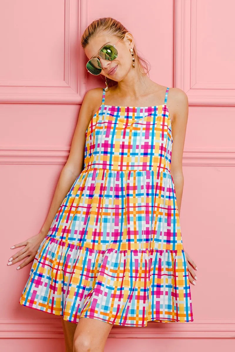 BiBi Multi Colors Plaid Sleeveless Sun Dress 0f92098dd6434a69bbaf5071e3f1387e-Max-Origin