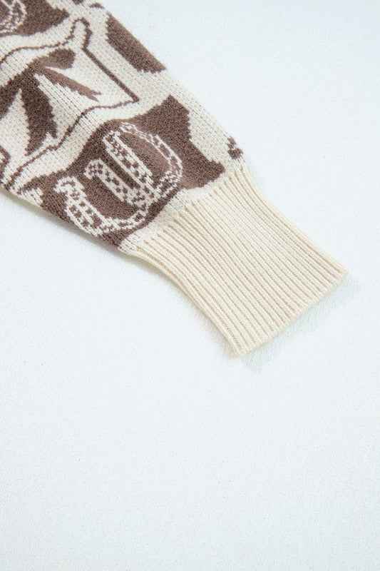 Western Bows & Horseshoes Long Sleeve Sweater 103794e7-e1ae-4ac3-a358-7fff9bb4ce5e