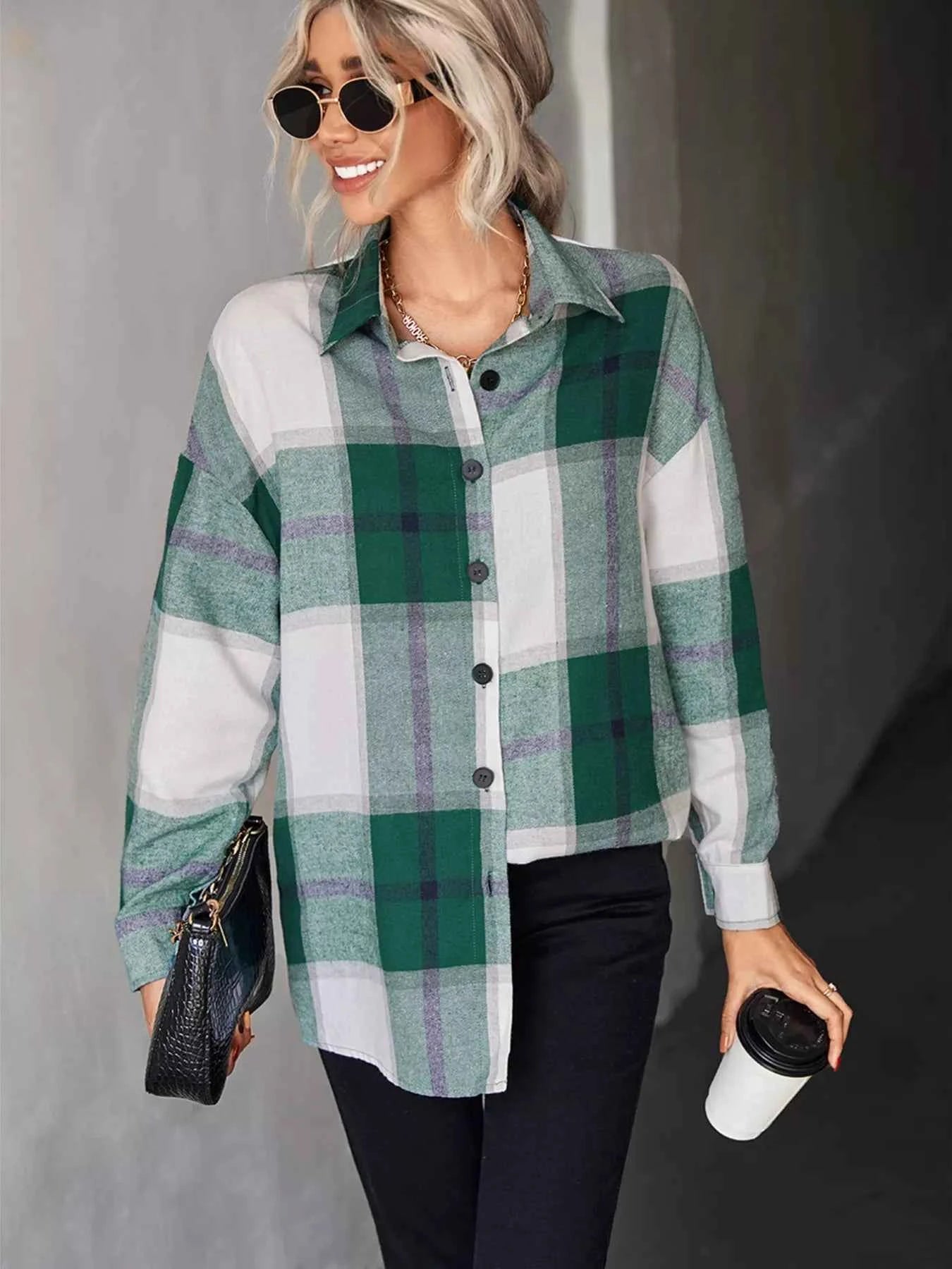 Plaid Button-Down Long Sleeve Shirt 106dce11-9952-4278-8c16-79969f887871-Max-Origin