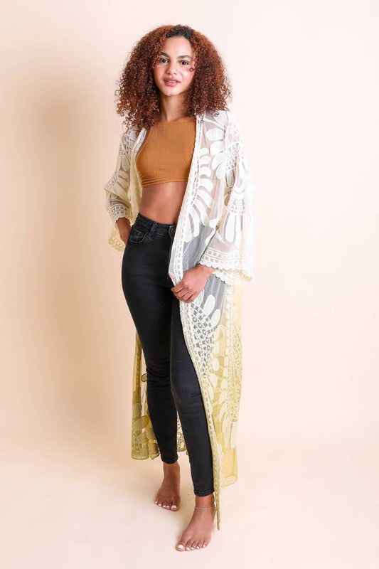 Ombre Bohemian Lace Kimono Ochre One Size 10884093_57ac8b28-5b4c-4860-a9fe-d6cac11e8213