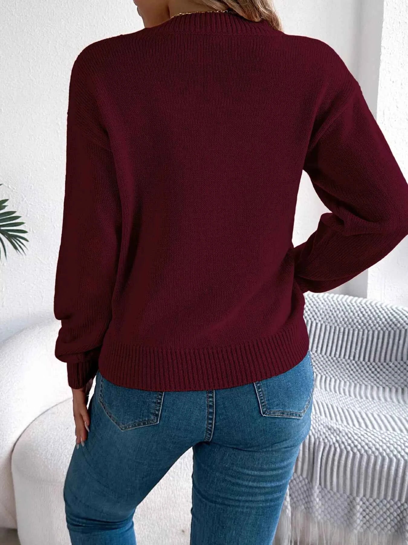 Openwork Round Neck Long Sleeve Sweater 111eadb0b10c47009040e7ffe3e69211-Max-Origin