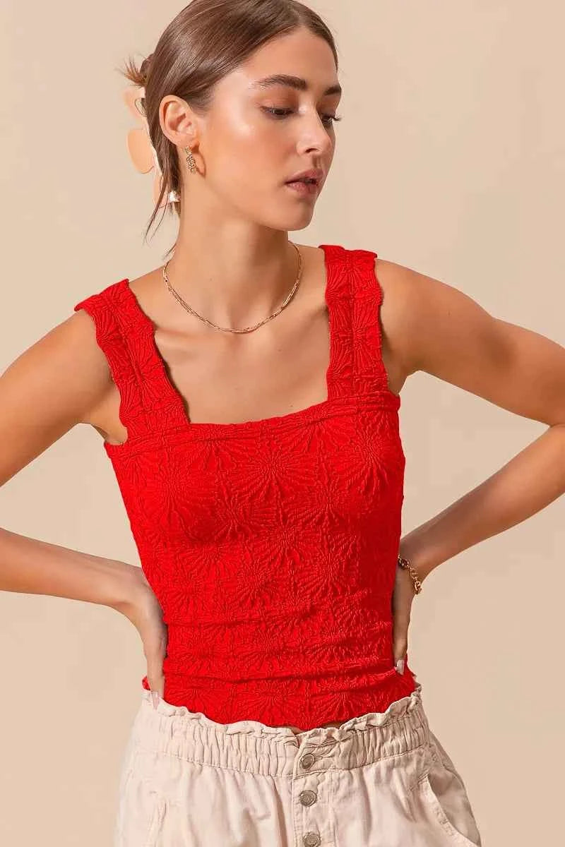 SO ME Floral Jacquard Seamless Tank Top RED 12379928-f38a-46fc-b3fa-18aea64a33b1-Max-Origin