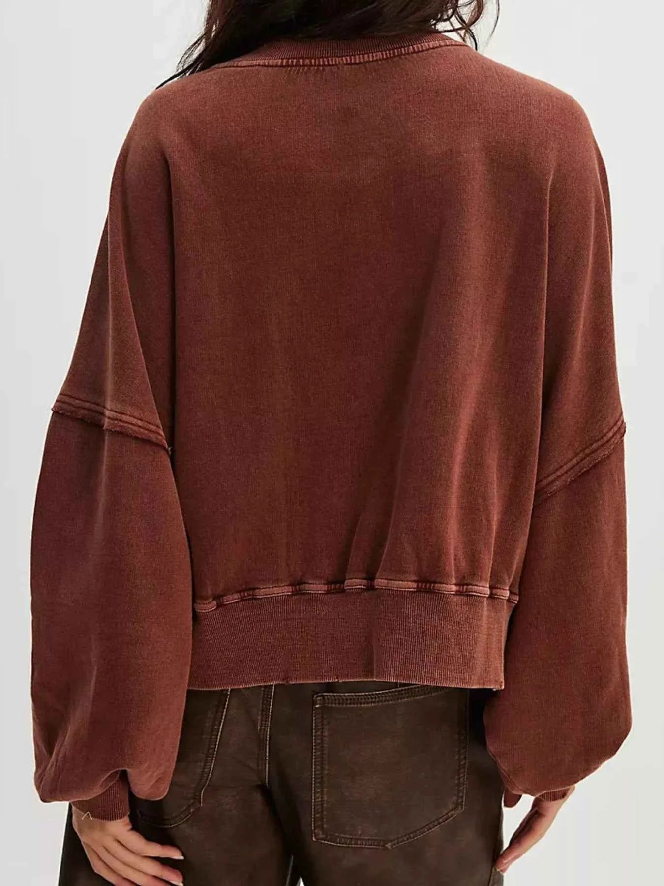 Printed Round Neck Dropped Shoulder Sweatshirt 13115140-af0d-48cb-aa39-bcb169b1b76b-Max-Origin