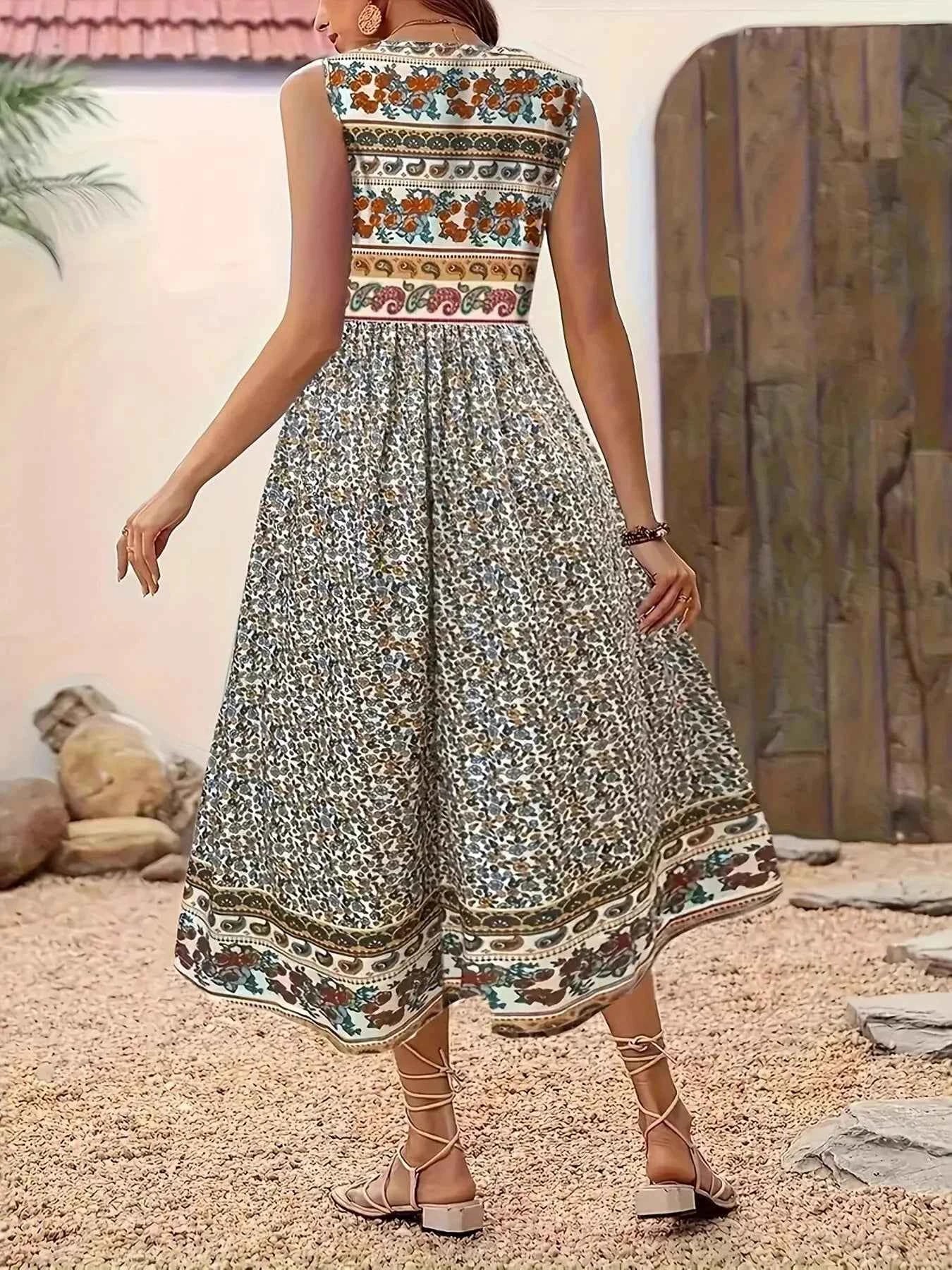 Plus Size Floral Print Sleeveless Midi Dress 139b0027e9d042149b92d08cfe07034a-Max-Origin