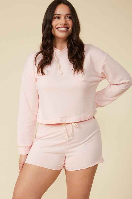 French Terry Cropped Hoodie peach 14538976_82835729-119f-4cad-a925-707956d871eb