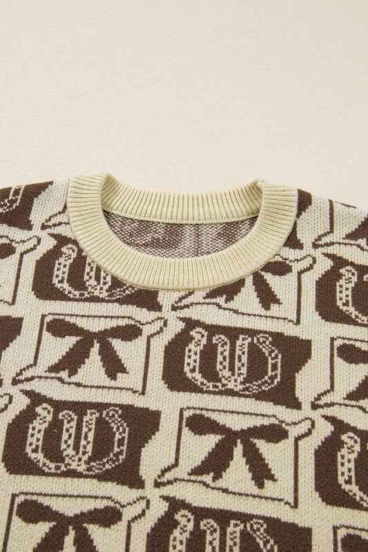 Plus Size Western Bows & Horseshoes Sweater 1455be57-98ae-4078-9c7a-17b534ffe976