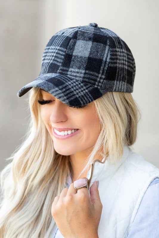 Fall Plaid Ball Caps Black Plaid OneSize 14633683_616665a3-8704-4d0a-a492-d91f92fd96aa
