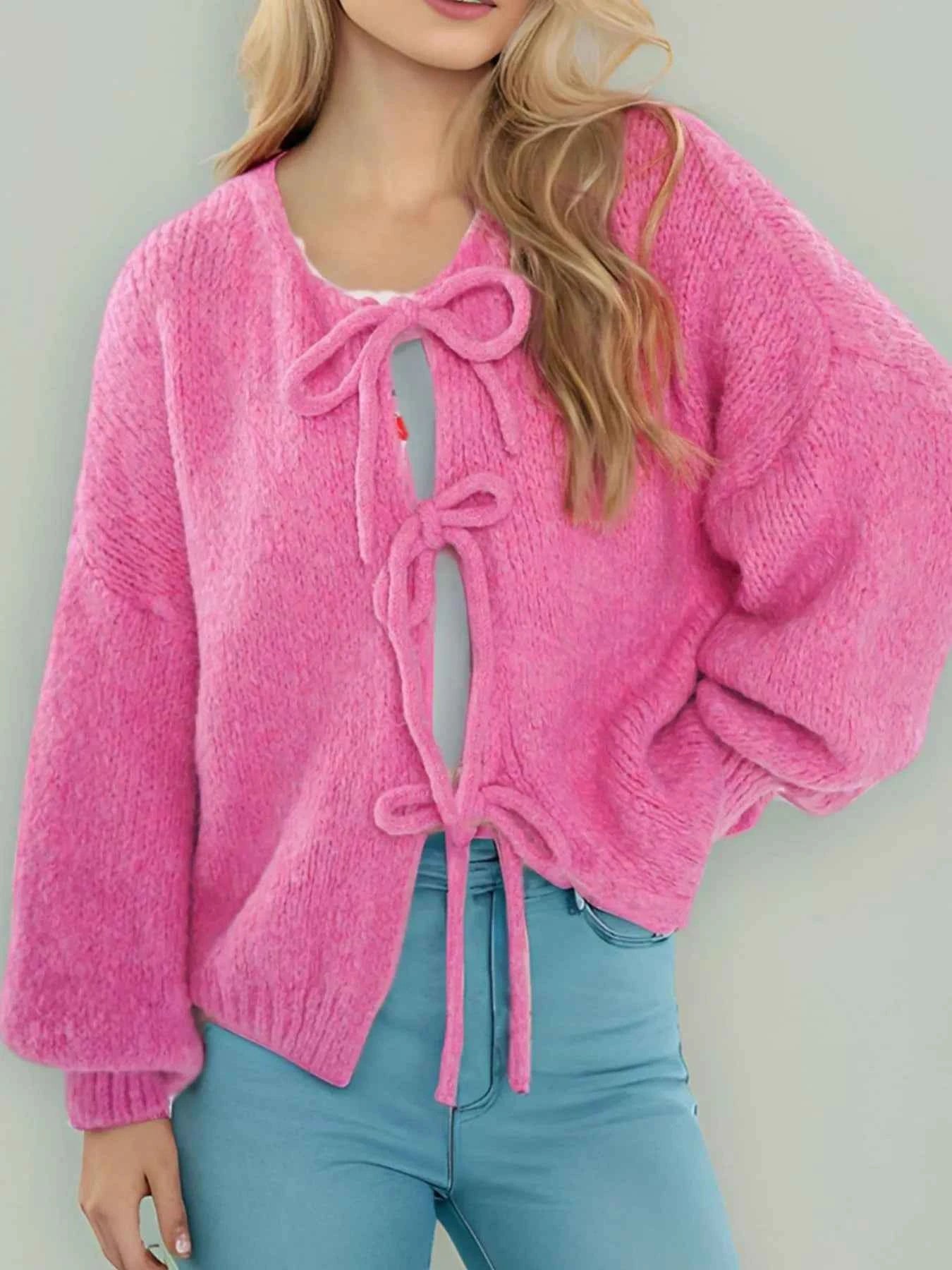 Cozy Bow-Tie Front Knit Cardigan 14b867dd-2cf4-423d-9a33-fc33b5906394-Max-Origin