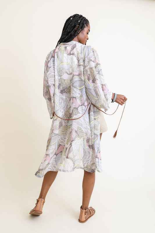 Ikebana Kimono W/ Suede Tie Belt 15130895_564f42ad-d51c-43b7-9a84-86d9f10a13c7