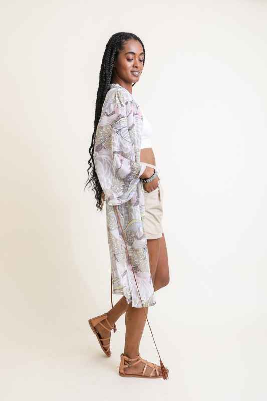 Ikebana Kimono W/ Suede Tie Belt 15130895_c6065a11-bf7e-4182-9145-26139ffe4ad4