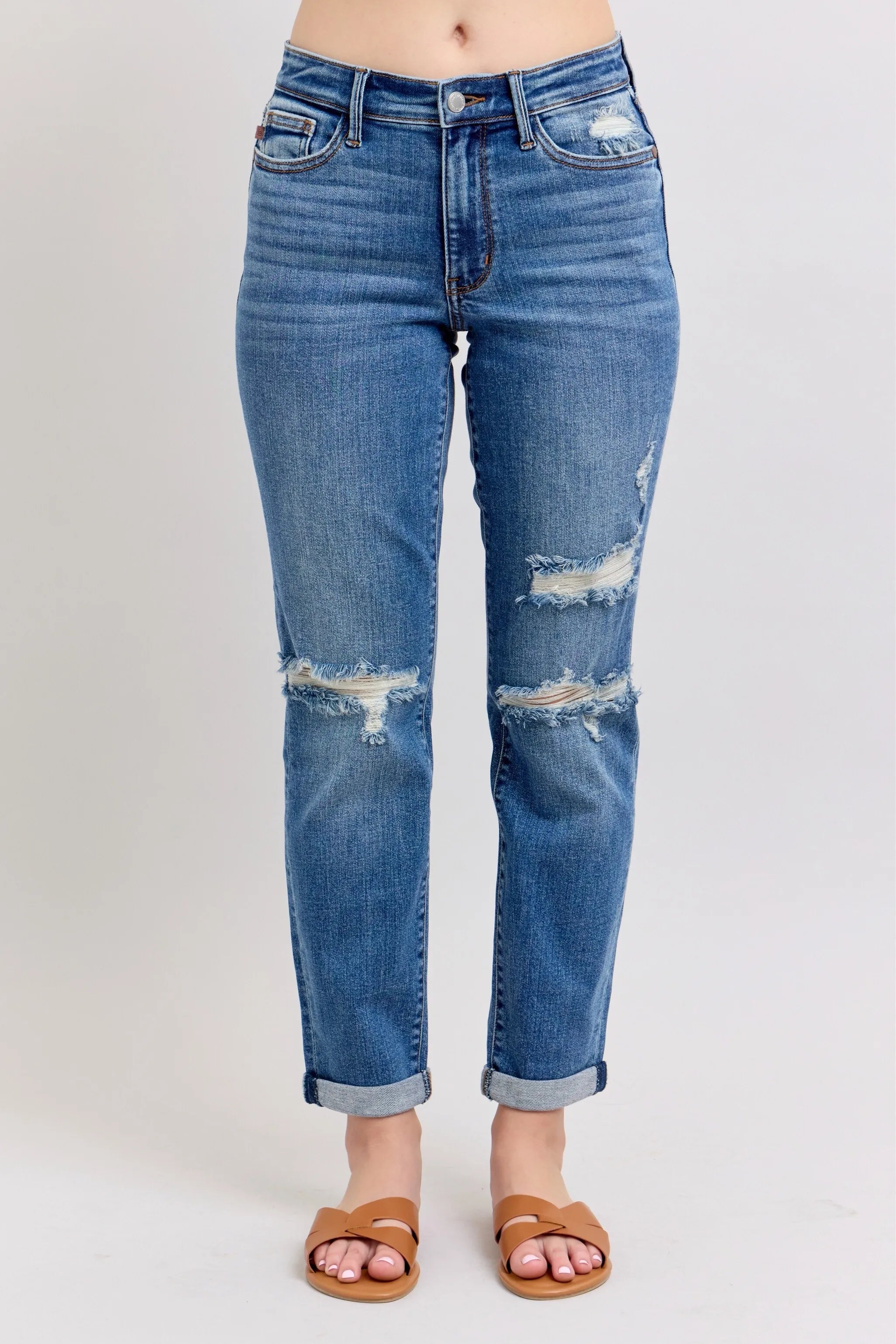 Judy Blue Full Size Mr Vintage Wash Boyfriend Fit W/ Destroy Jeans Plue Size MD 15a776109916490abf45b38a5c4e628a-Max-Origin