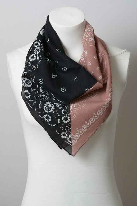 Two Tone Western Floral Bandana Black Mocha Default 16200068_cab94366-6dcb-481c-9f08-bacf091e1cb8