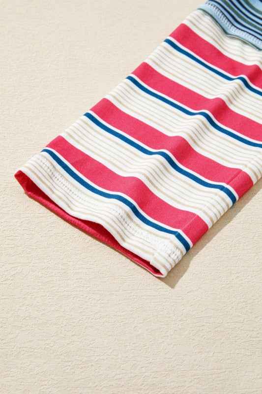 Stripe Patchwork Reverse Seam Long Sleeve Top 167d8c24-455e-4505-831b-5570a45c41f1