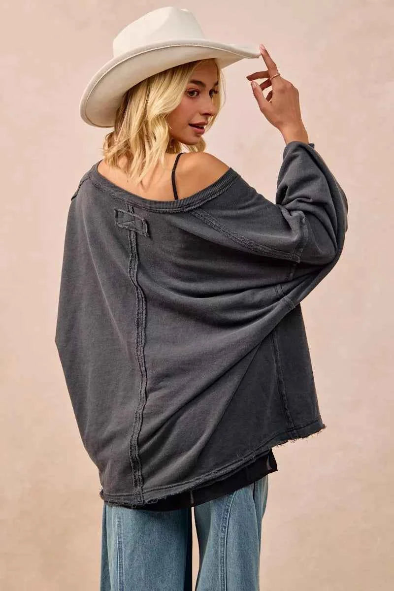 BiBi Mineral Washed French Terry Oversized Sweatshirt 16ee59b1b4a34344878ec53a0484c4ef-Max-Origin