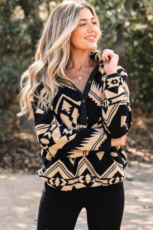 Western Aztec Fleece Half Zip Sweatshirt 170d0a81-dbe7-445a-bc9a-14fe1688f9a4