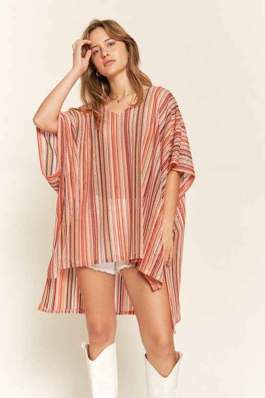 COLORFUL VERTICAL STRIPE PONCHO 17244499_093e9340-8913-414b-ad0c-602d107ab729