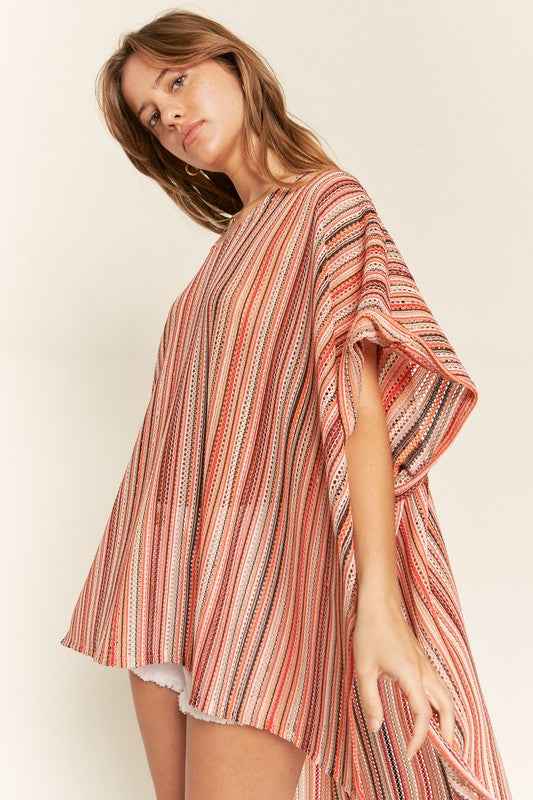 COLORFUL VERTICAL STRIPE PONCHO 17244499_e9421eaa-be87-4039-a578-4d4c862928f9