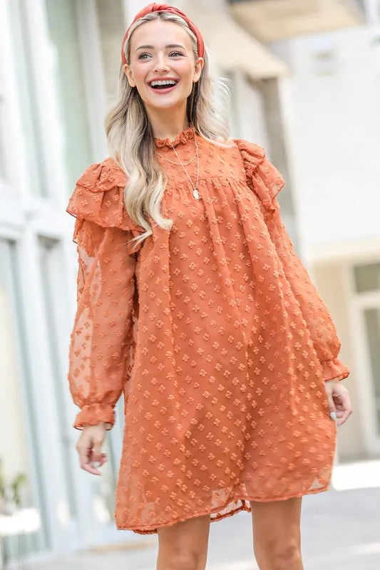 And The Why Lovely Ruffle Shoulder with Textured Woven Dress 17db86d1825e4e73a89254b724b5bcc4-Max-Origin