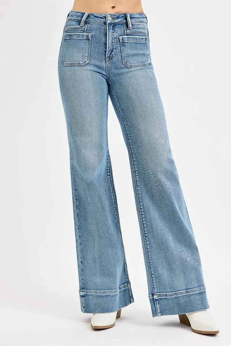 RISEN Full Size High Rise Wide Flare Patch Pocket Jeans Plus Size MEDIUM 18c2c02f9189485eae92207eb3b746ea-Max-Origin