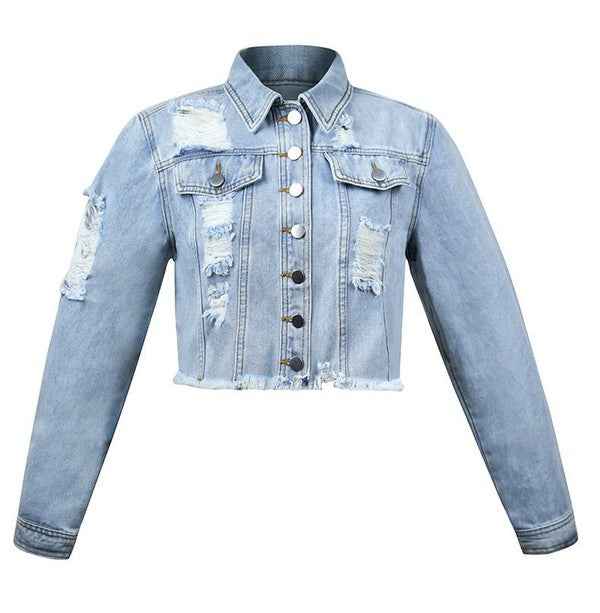 Cropped denim jacket 19462961_0c75eb81-218a-4004-b57c-054ed9997469
