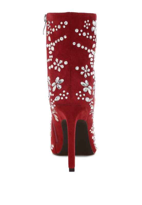 Dunari Diamante Embellished Microfiber Boots 19daef27-1fbd-4787-b9a1-79775d60c93c