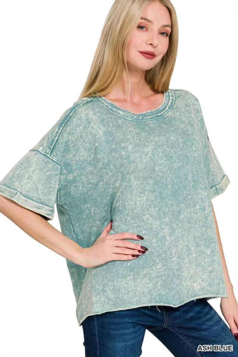 Zenana French Terry Acid Washed T-Shirt 1a31e3fc5bb94268972f695c0511baf2-Max-Origin