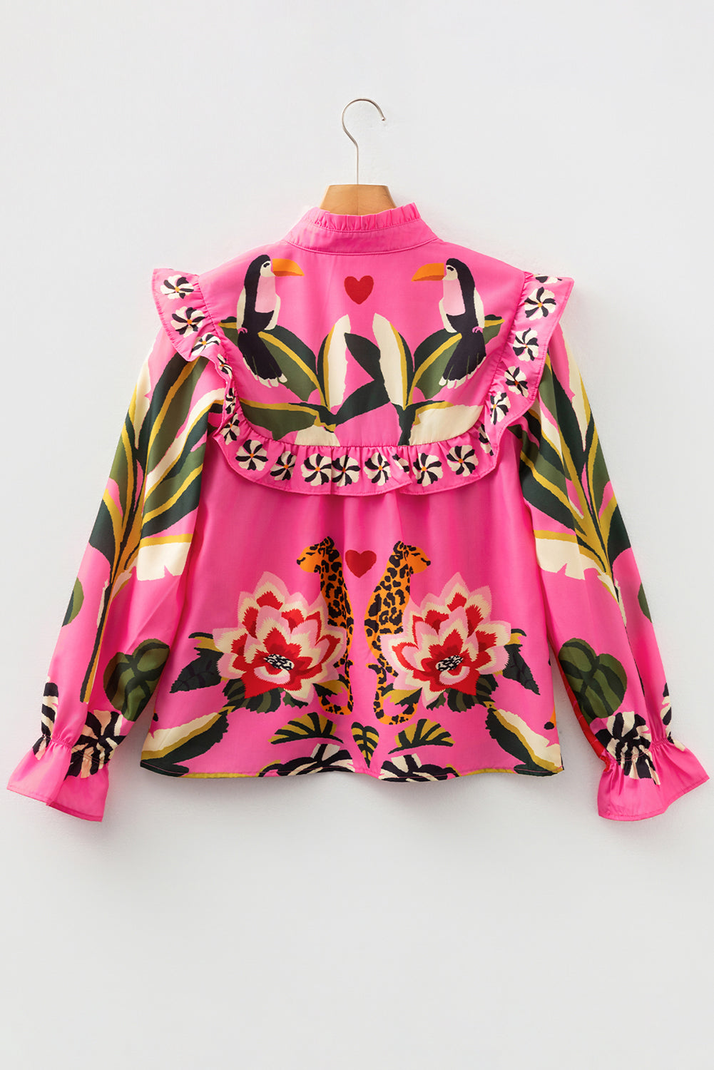 Rose Leopard Print Tropical Ruffle Blouse 1a3339ffaded00b7