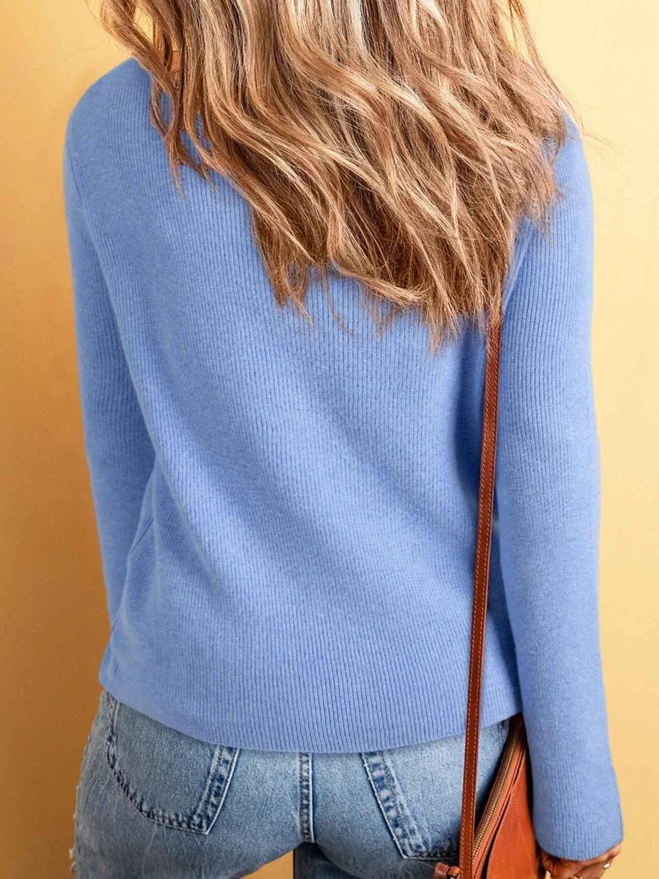 Ribbed Knit Button Front V Neck Cardigan 1a76f4b2-7175-412d-916c-a4a03da9a907-Max-Origin